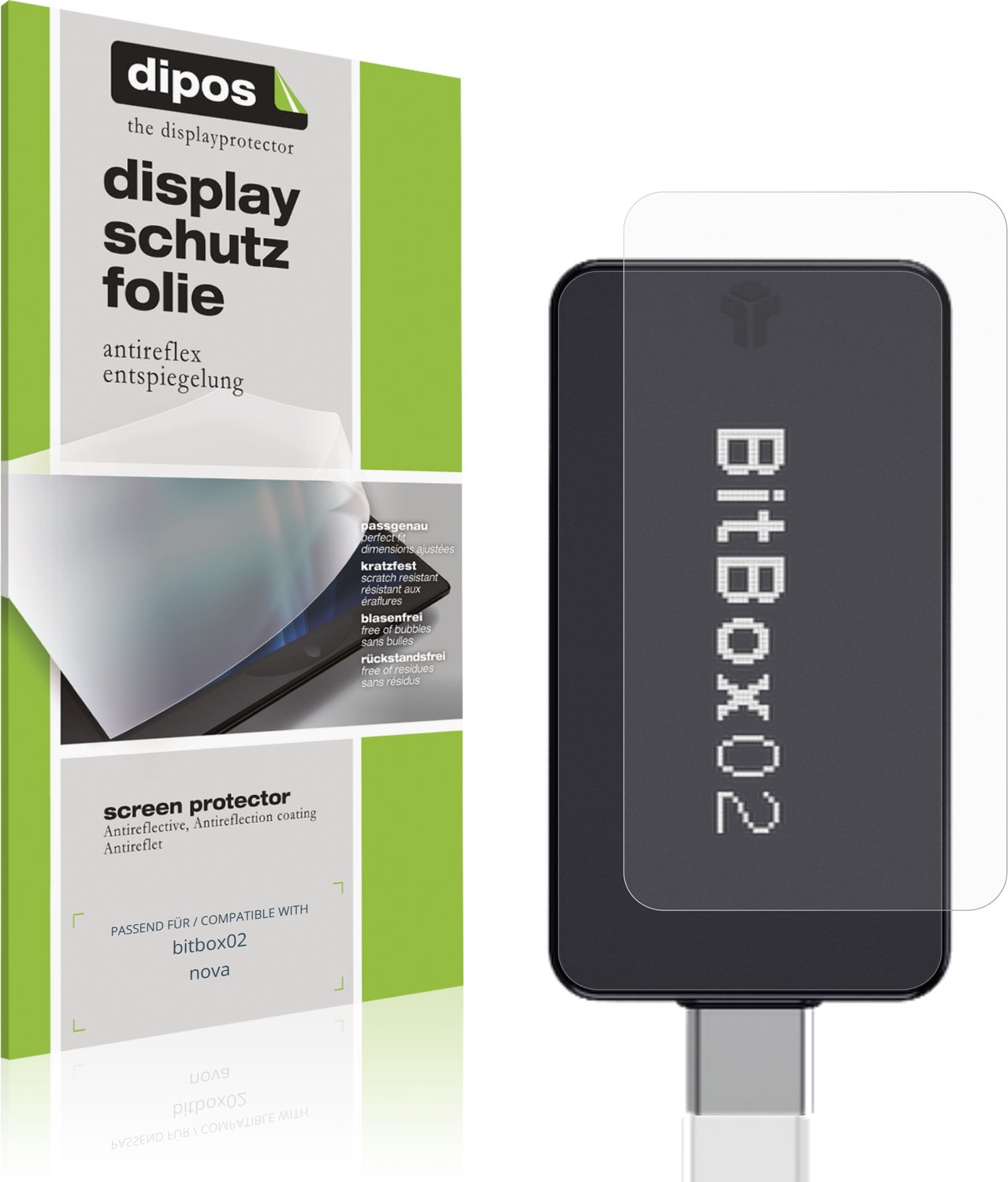 dipos – 4x Matte Beschermfolie geschikt voor bitbox02 nova | Krasbestendige & antireflecterende Screenprotector Ultra-Thin