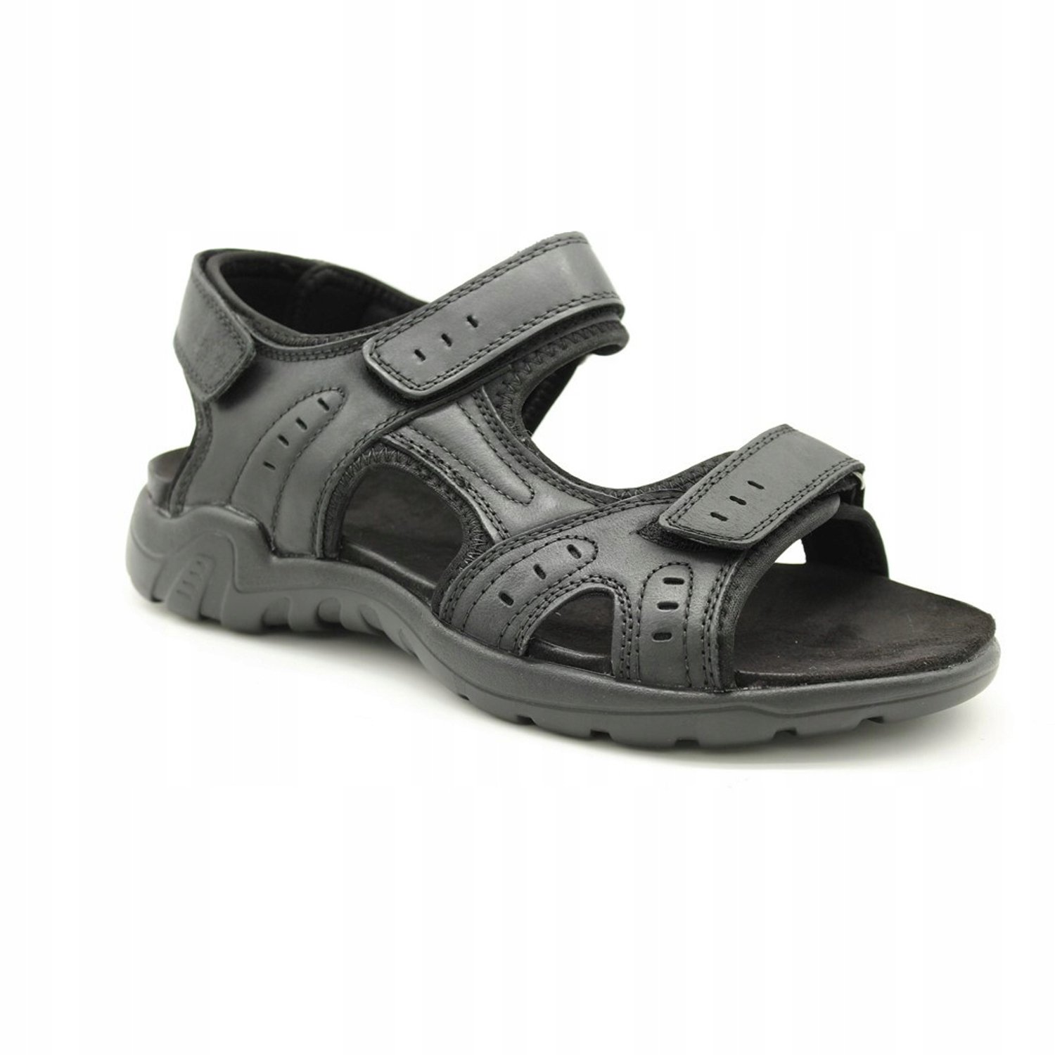American Club Heren Sandalen Leer Zwart