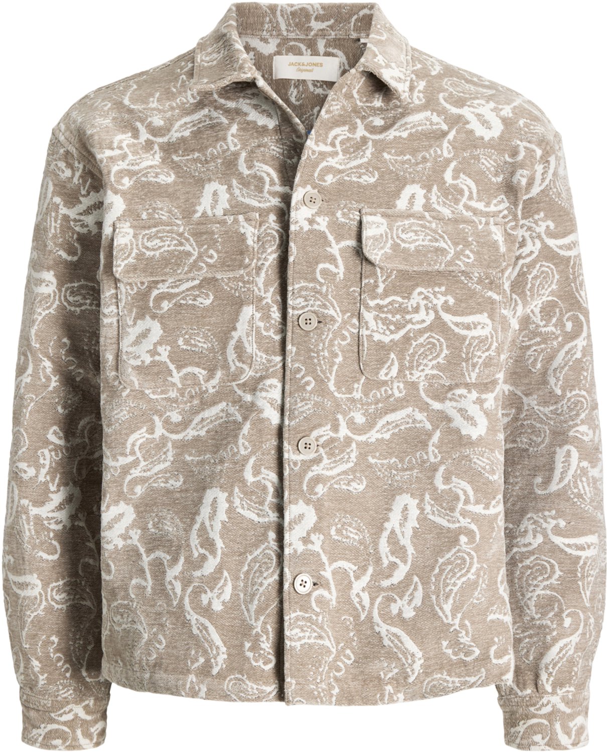 Jack & Jones Overhemd Jorchamberi Jacquard Shirt Ls 12301032 Feather Gray Mannen Maat - M