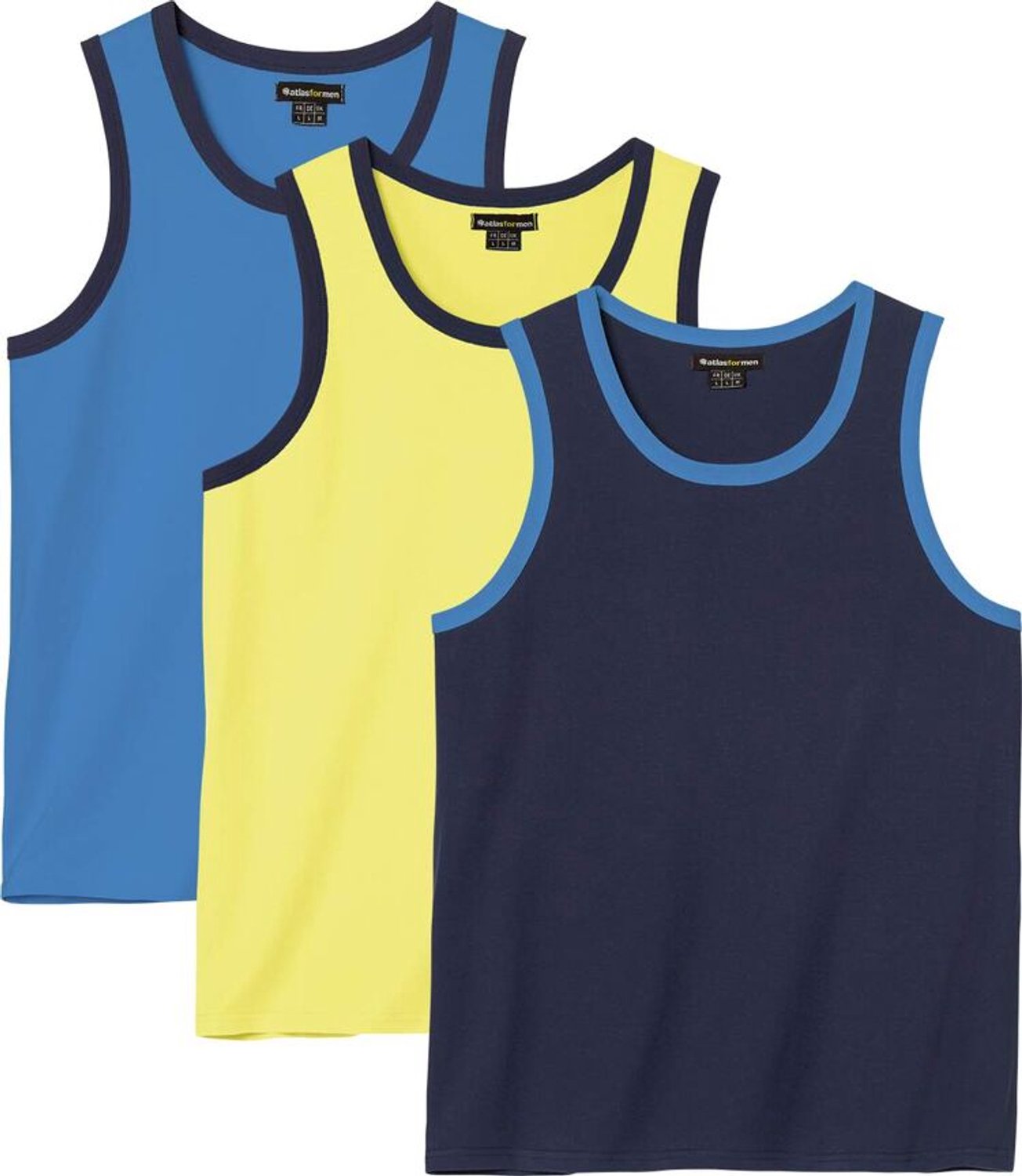 ATLAS FOR MEN - Set van 3 tanktops - Heren - Verkrijgbaar in grote maten - 5XL