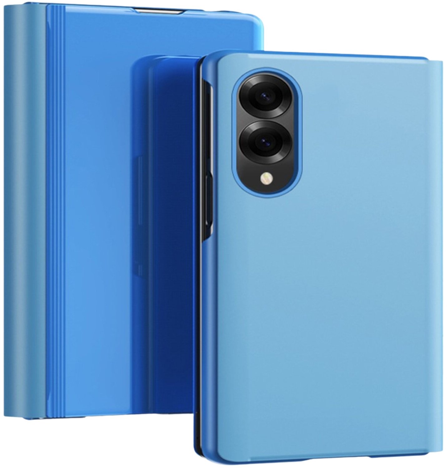 Casety Geschikt voor Samsung Galaxy Z Fold 8 - Window view cover hoes - Lichtblauw