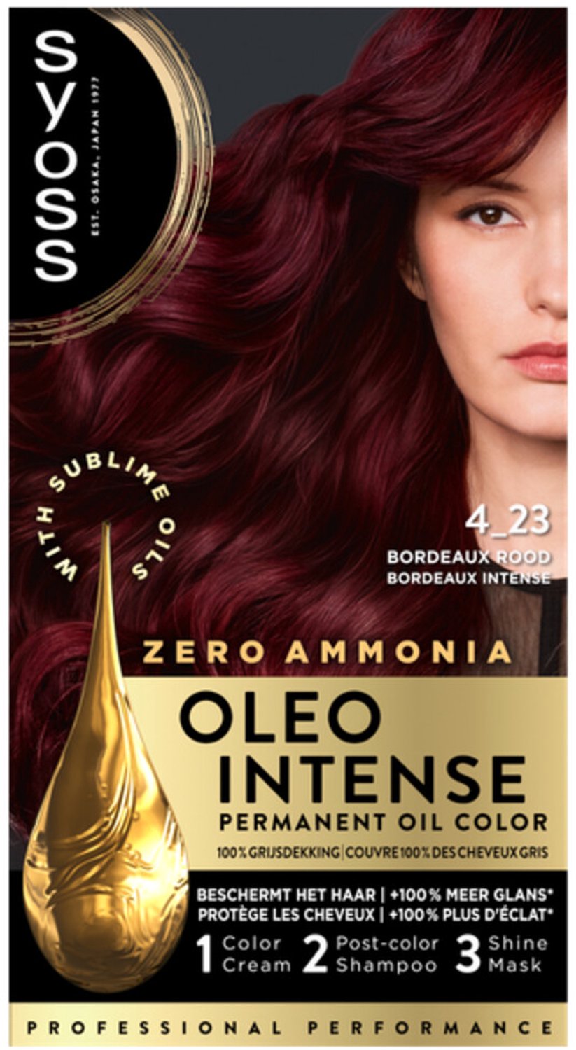 Syoss - Oleo Intense Haarverf 4-23 Bordeaux Rood - 36 x 1 stuk - Voordeelverpakking