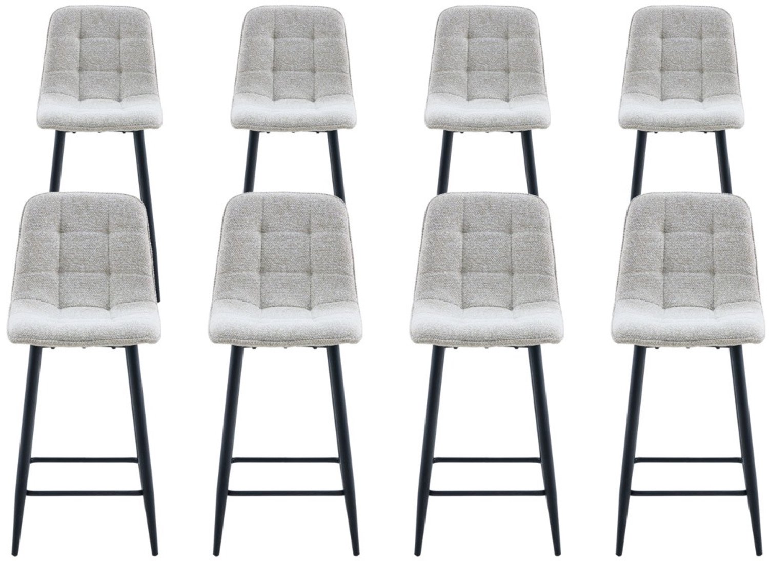DS4U - - Hugo barkruk 65 cm - Set van 8 - Champagne - Stof
