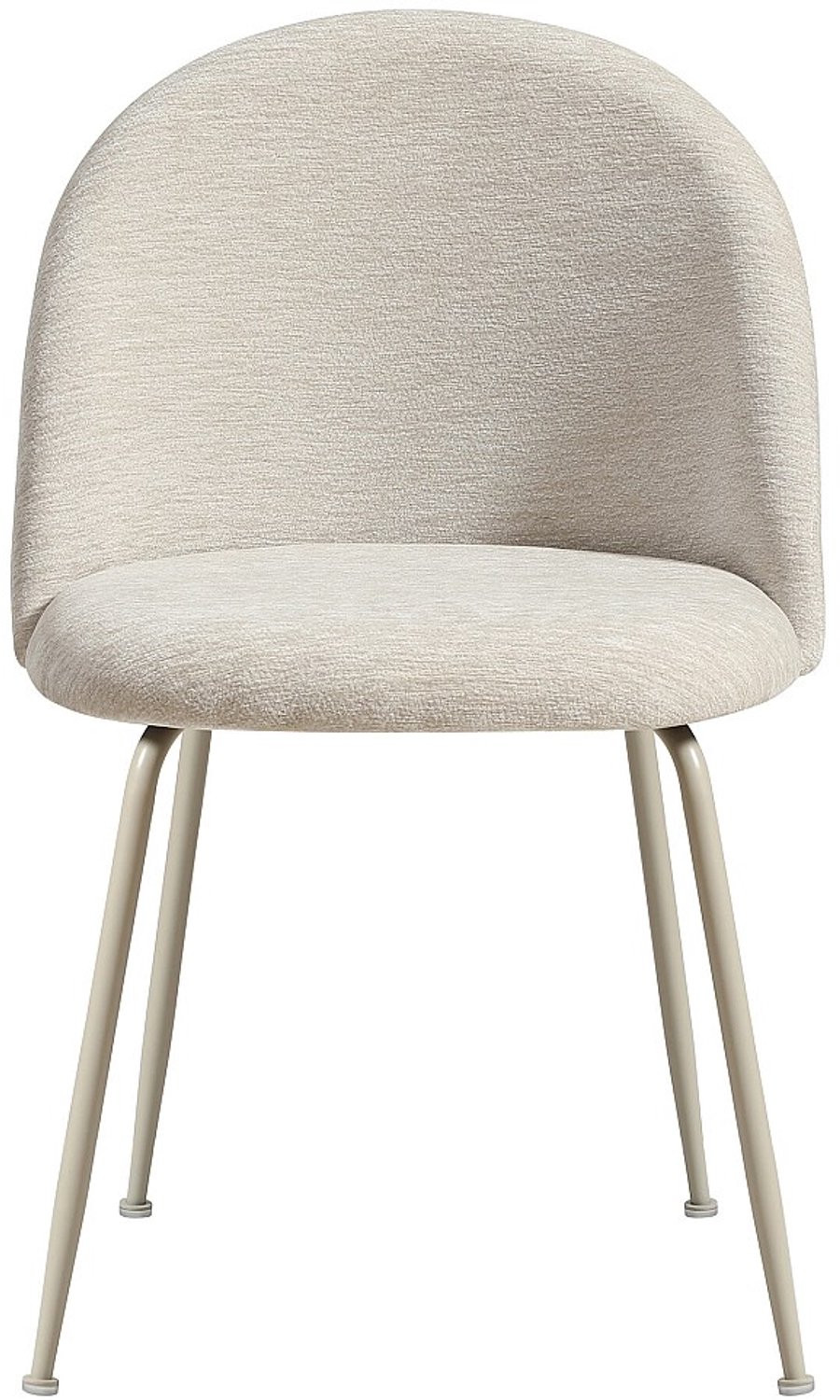 Vente-unique Set van 6 stoelen in gestructureerde stof en metaal - Beige - MELBOURNE