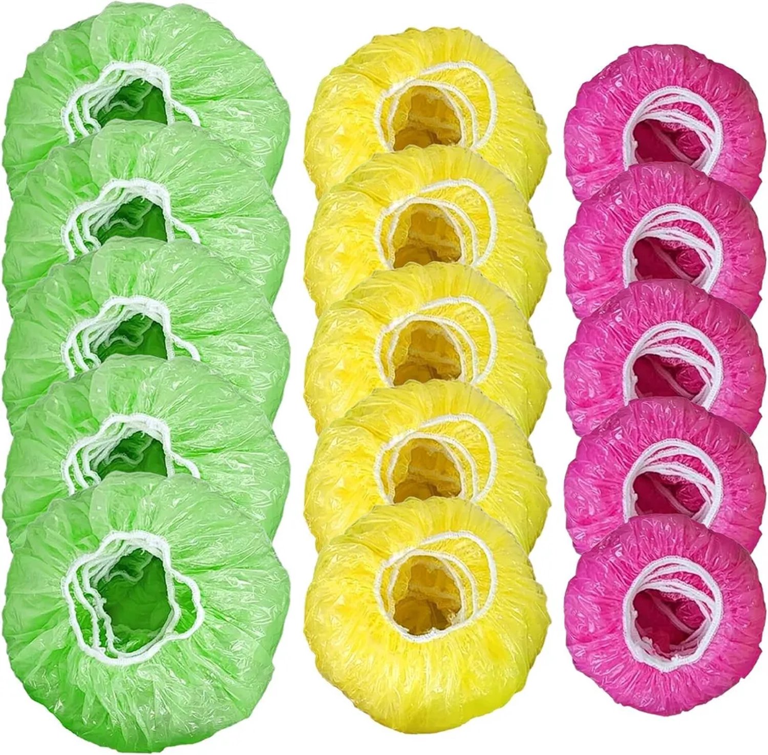 60 stuks elastische huishoudfolie - herbruikbaar - geschikt voor rubberen ritssluiting - 16 cm/21 cm/27 cm - geschikt voor het bewaren van groenten, barbecue, douchemutsen geschikt voor hotels