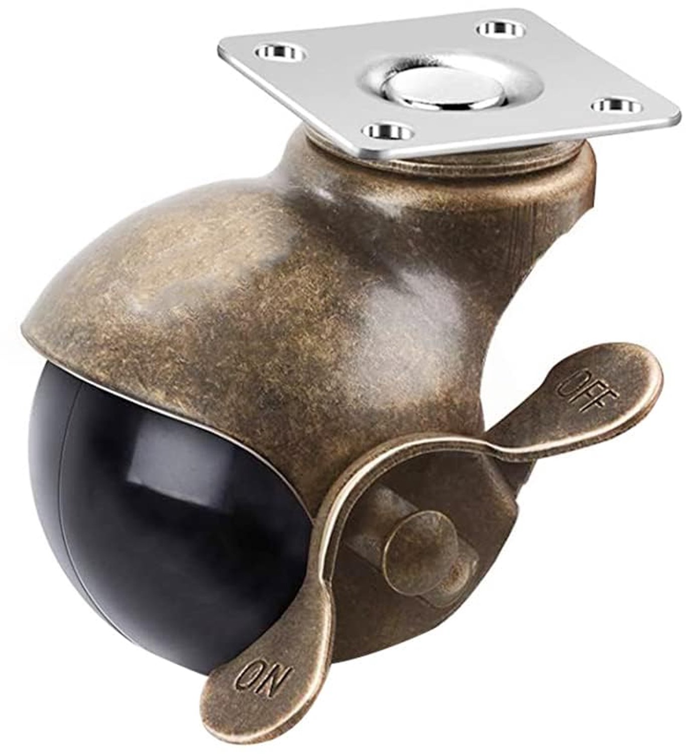 Kogelwielen 3.8cm - Antiek koper - 360 graden draaiend - Ideaal voor meubels - ShopVlot