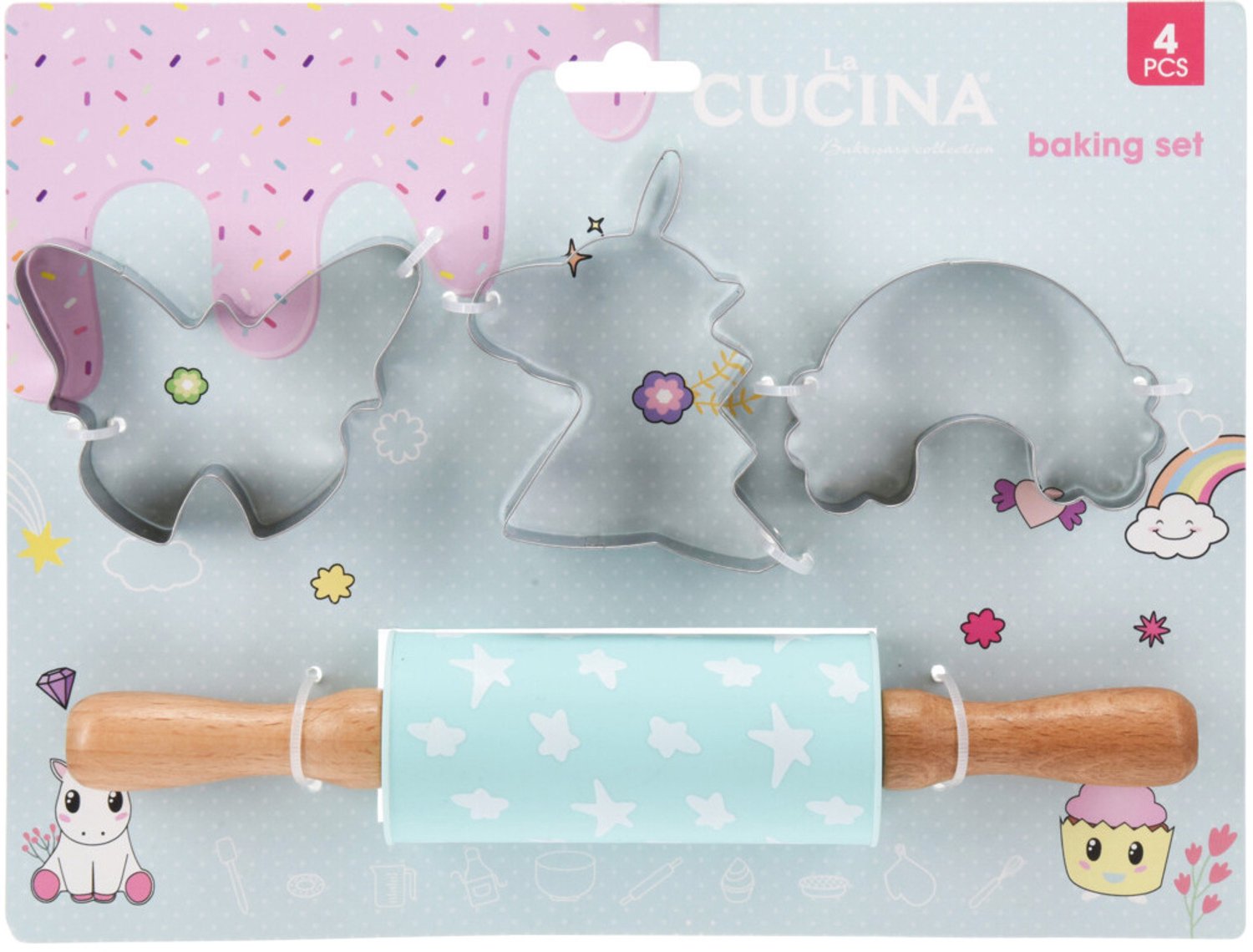 La Cucina - Bakset voor kinderen, bakvormpjes en deegroller - groen