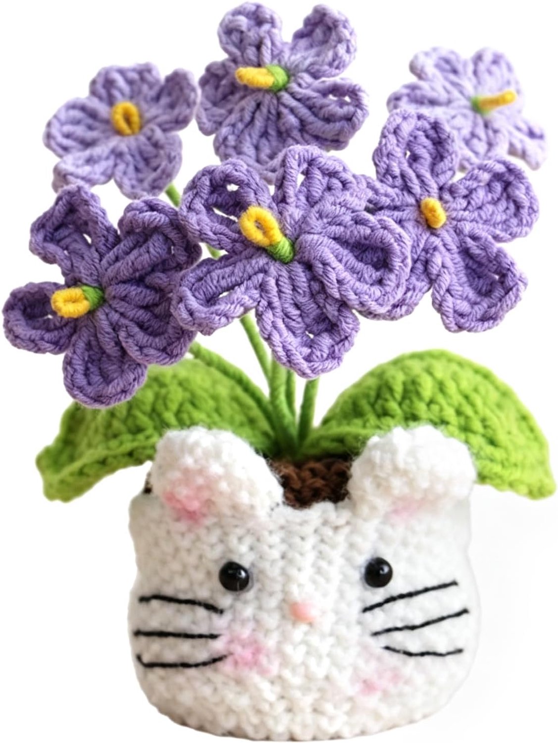 Gehaakte bloemen boeket - vergeet me niet - paars - handgemaakt voor Moederdag - ServiceTopper