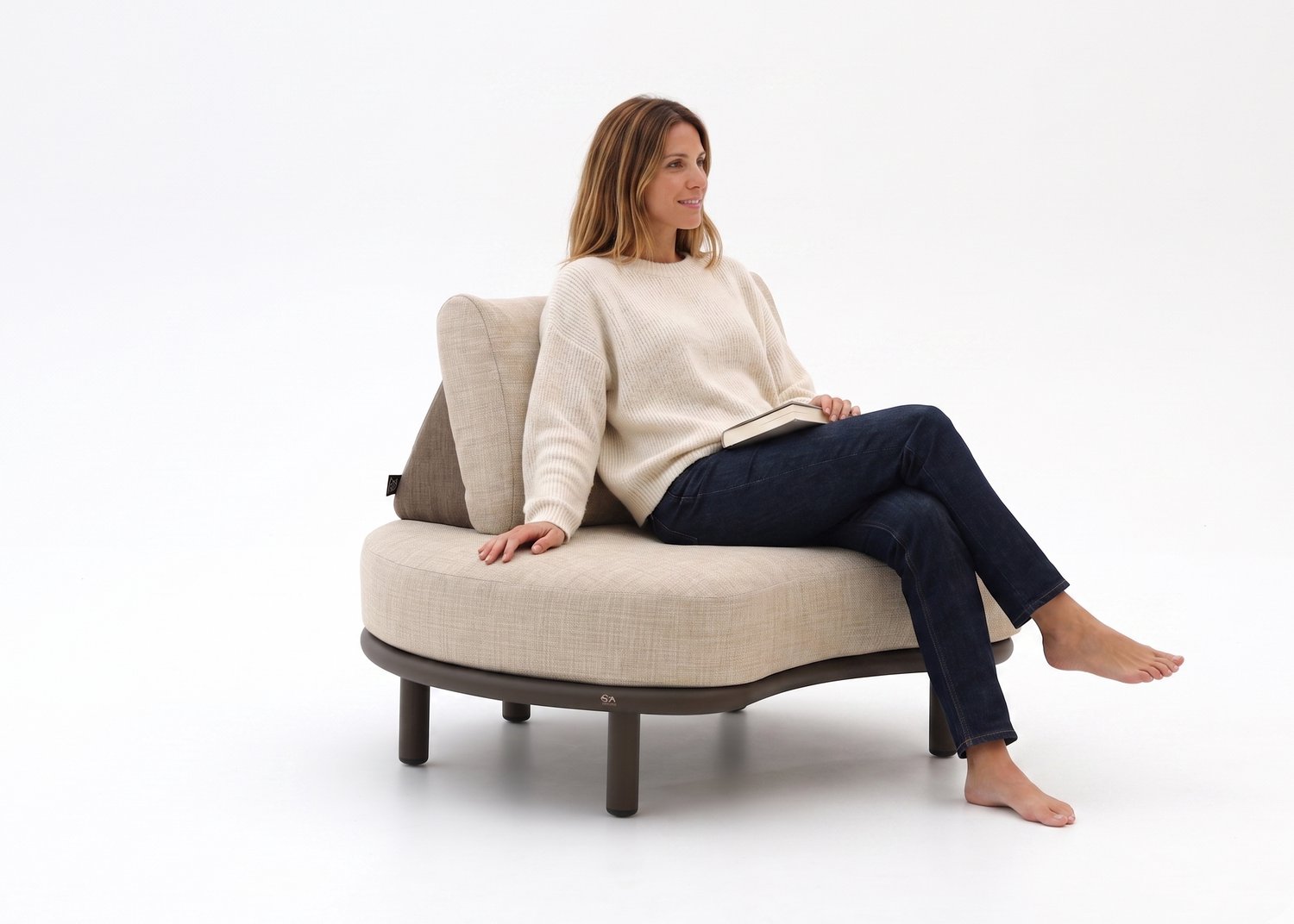 Apple Bee Moon Island Loungestoel - Bronze - Cotton Flower - BeeWett