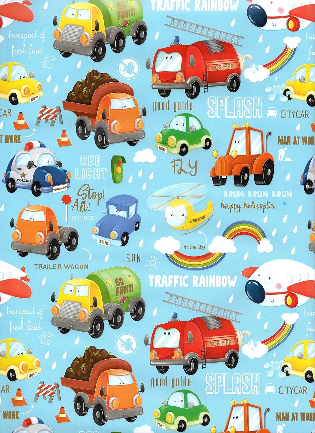 Cadeaupapier 3 vellen 90 x 65 cm - FSC product - plasticvrije verpakking - perfect voor kleuterschool - m-winkel
