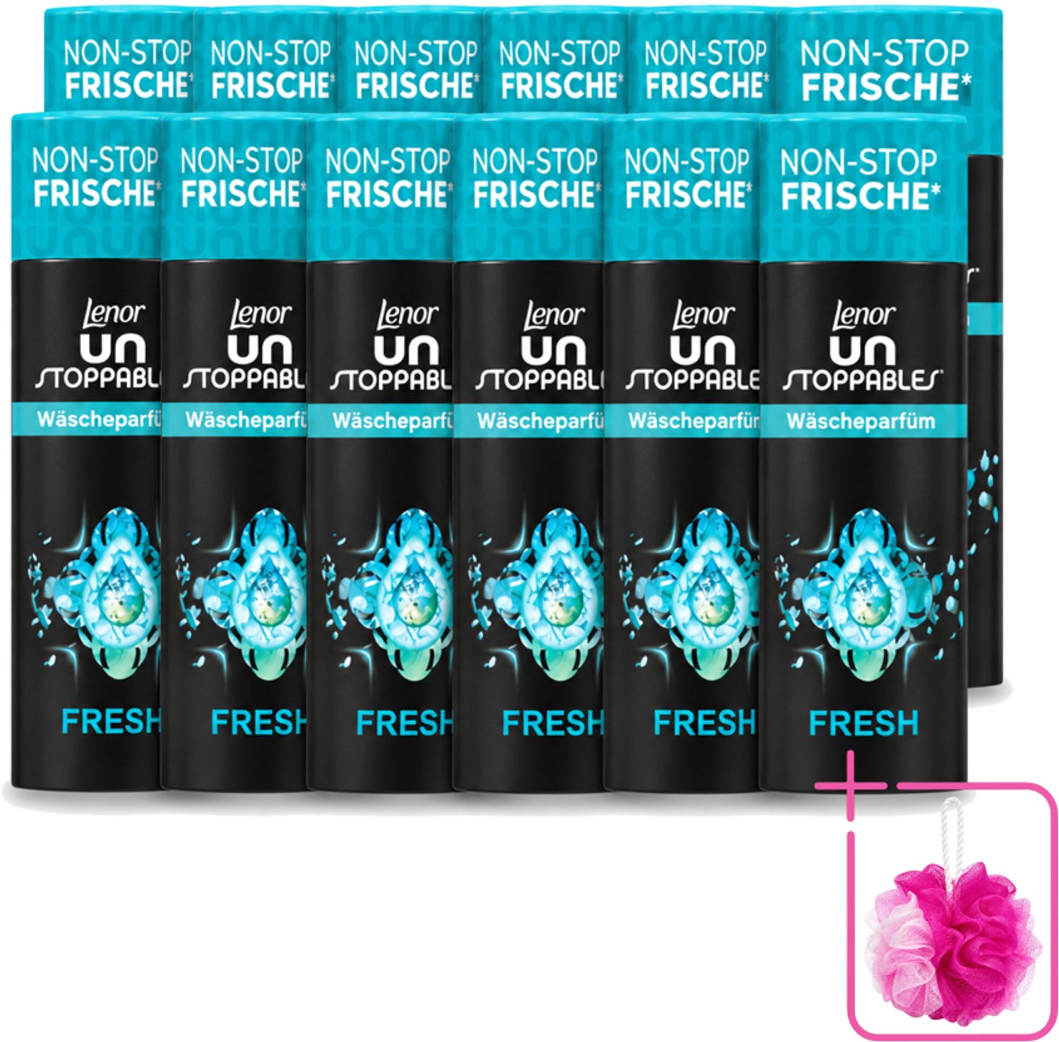 12 x Lenor – Geurbooster – Fresh – 12 Wasbeurten – 160 g - Bulkverpakking - Geurbooster - Douchemop - Wasgeur