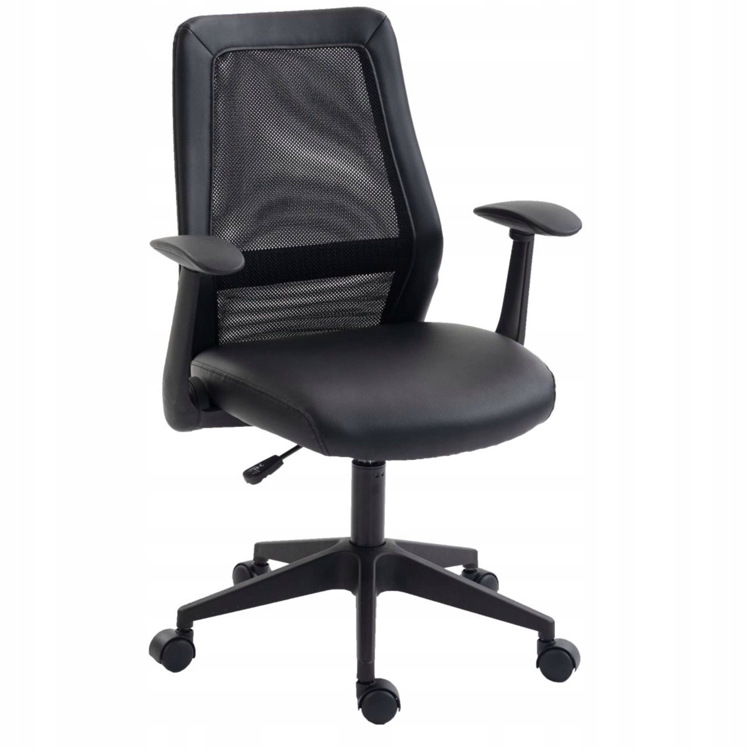 Furnitex FB 52-FX - Bureaustoel - Zwart - Mesh rugleuning - Opklapbare armleuningen