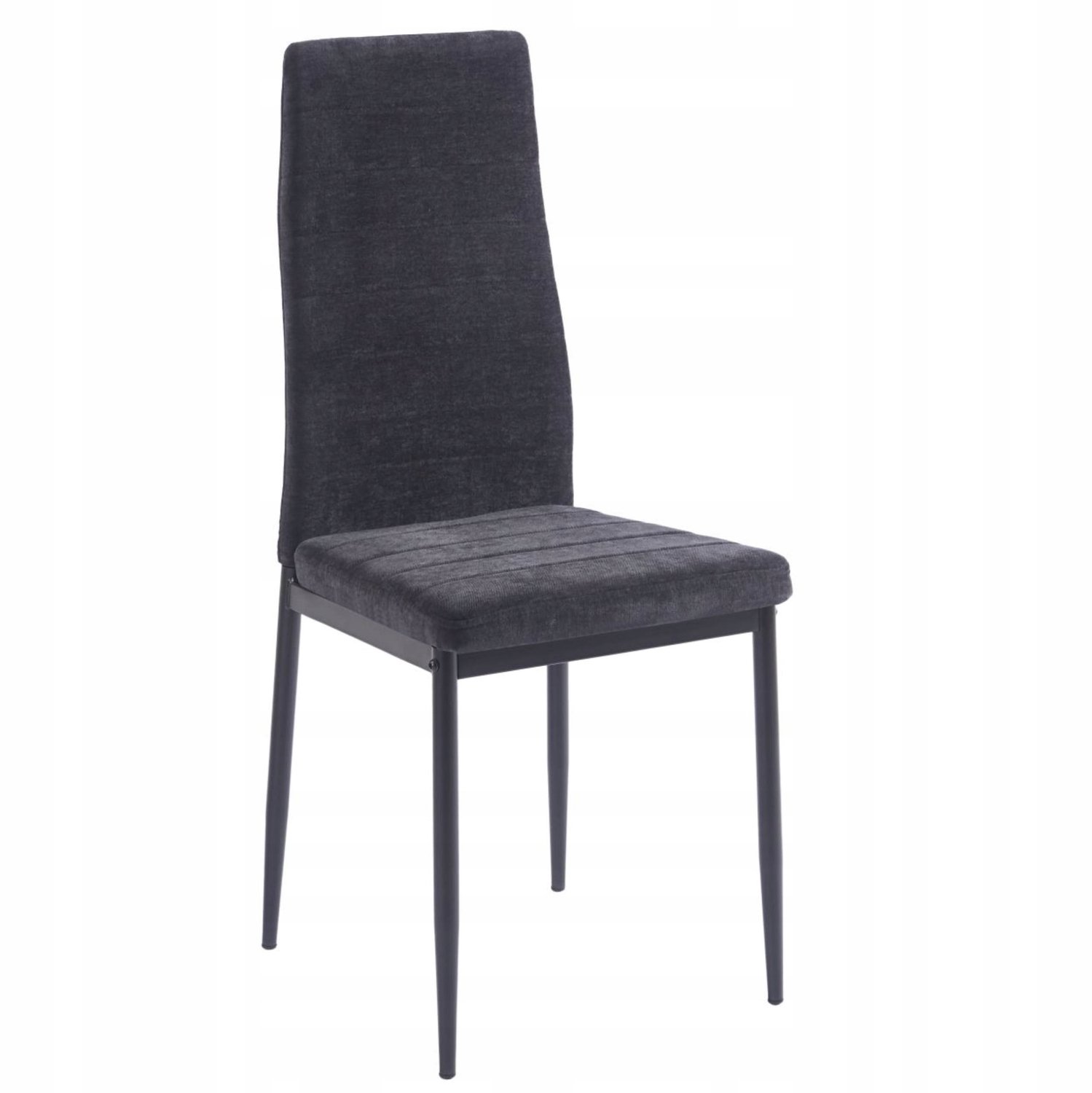 Furnitex K49-FX - Eetkamerstoel - Zwart fluweel - Metalen poten