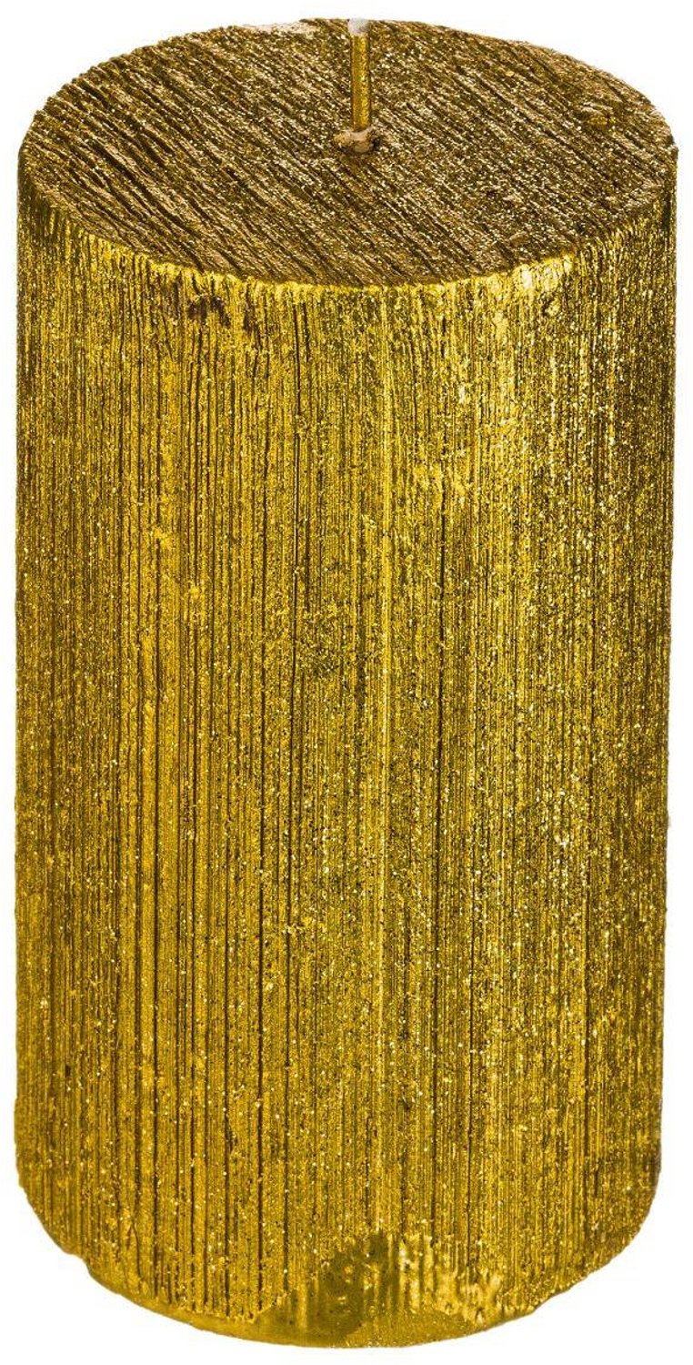 Feeric lights & Christmas Glittercilinderkaars 7 x 12 cm goud COLORAMA GOUD Doré