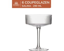 Set van 6 champagneglazen coupe - cocktailglazen - 290 ml - 6 persoons - glas - Salina - Kade 171 glazen - hip en trendy