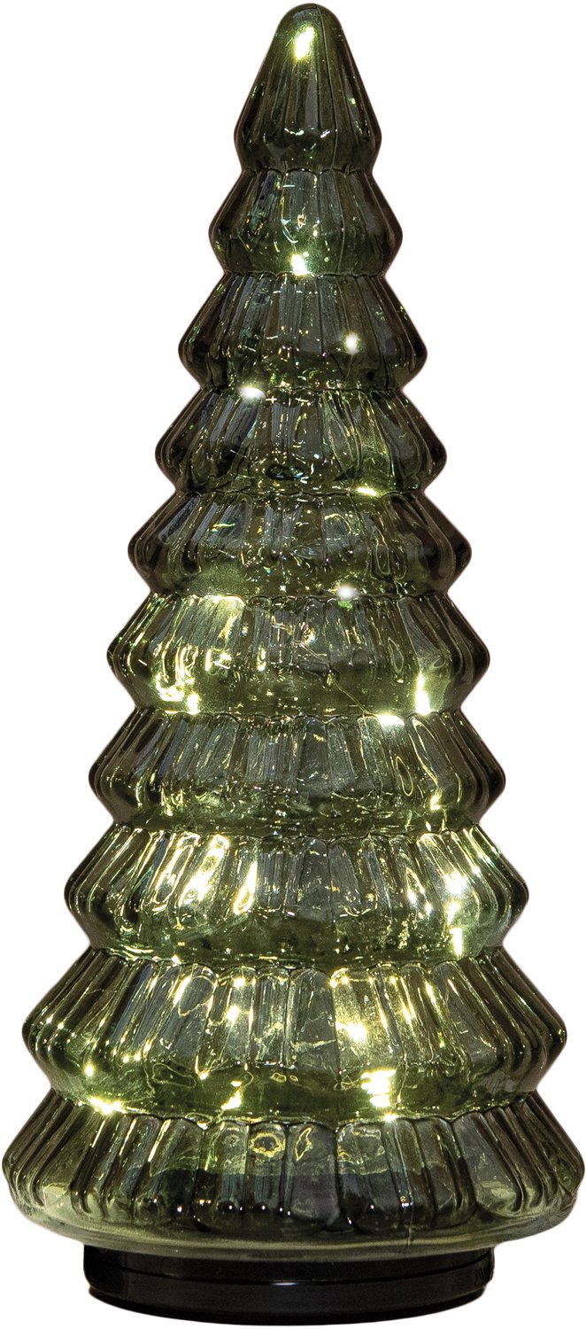 Anna's Collection Boompje glas draaiend 30cm groen