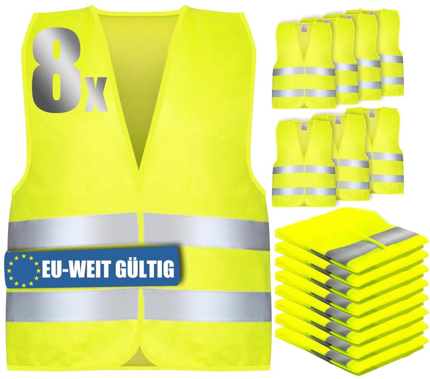 Veiligheidsvest voor in de Auto, Set van 8 Stuks