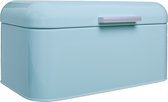 QUVIO Broodtrommel - Brooddoos - Brood bewaren - Vershouddoos voor brood - Brooddoos - Klepdeksel - Scharnierdeksel - Blauw - Ijzer - 9,5 liter inhoud - 20 x 30 x 16 cm