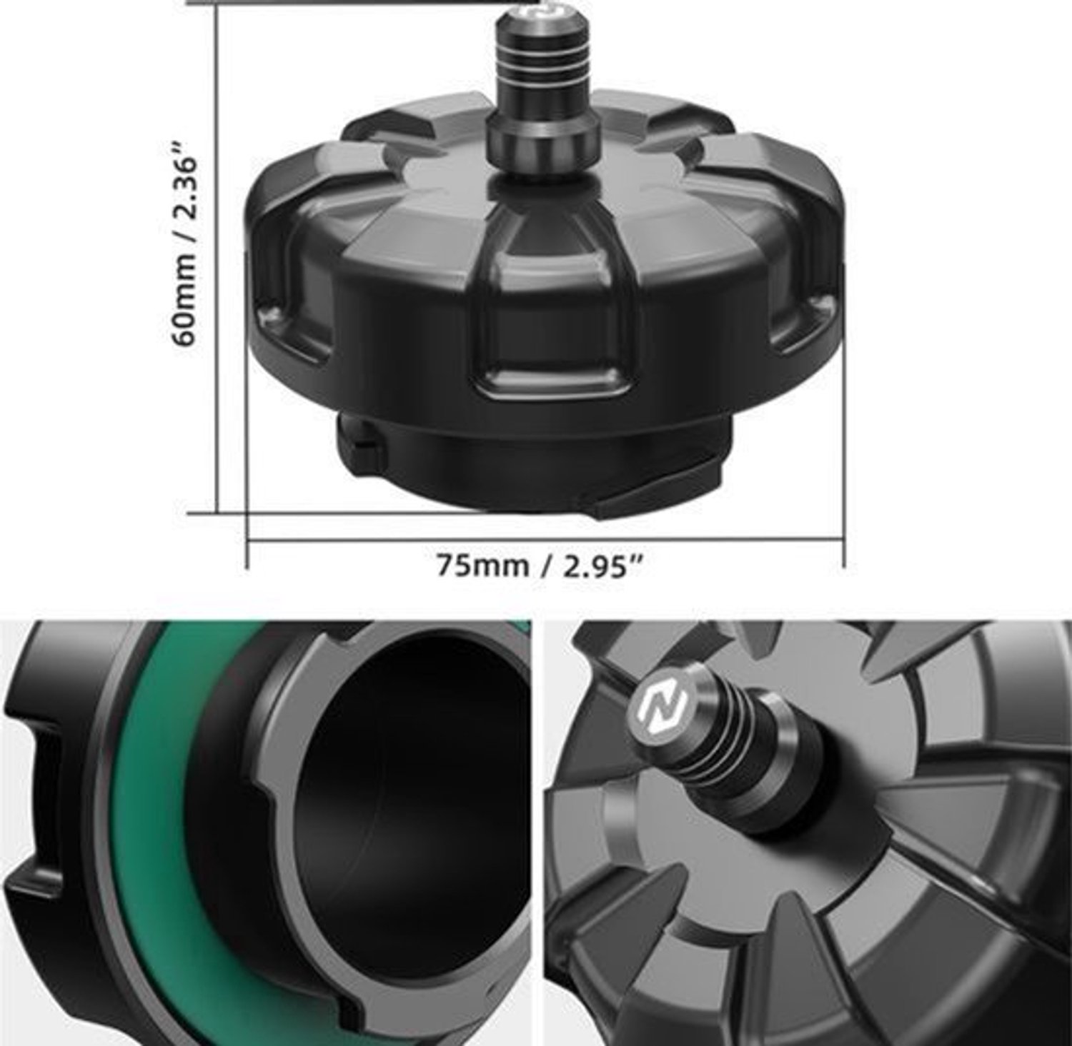 Brandstoftankdop Offroad - Zwart - Aluminium - Voor KTM Husqvarna GasGas - 1/4 Draai - Motorfiets Accessoire