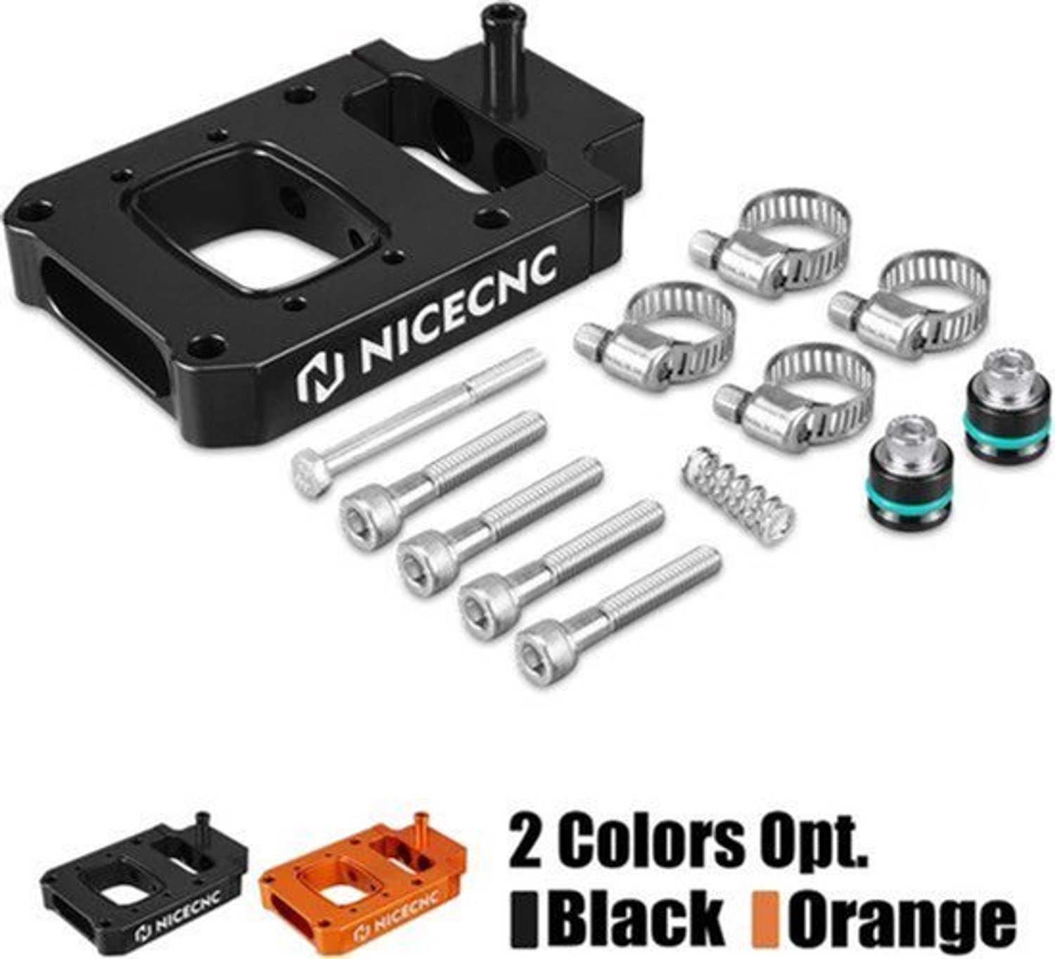 Injector Verplaatsingsblok Zwart - Billet Aluminum - Voor KTM Husqvarna GasGas - Motorfiets Onderdelen - Brandstofinjectie Systeem