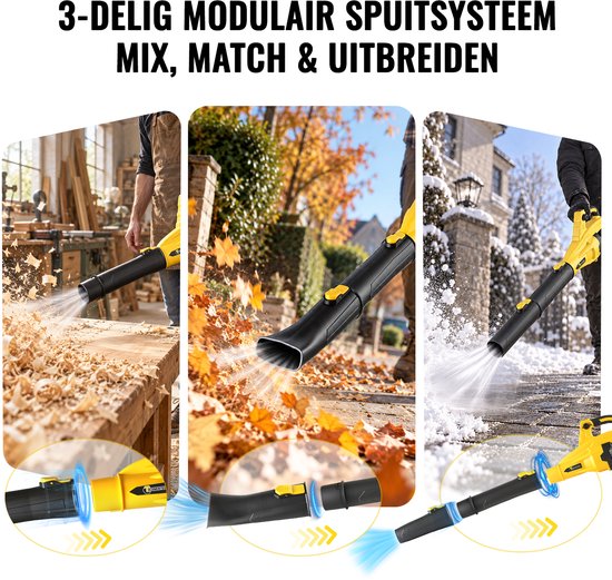 CONENTOOL Accu Bladblazer 21V Borstelloos - 1200W - 3 snelheden 2x 4.0Ah accu — afbeelding 4