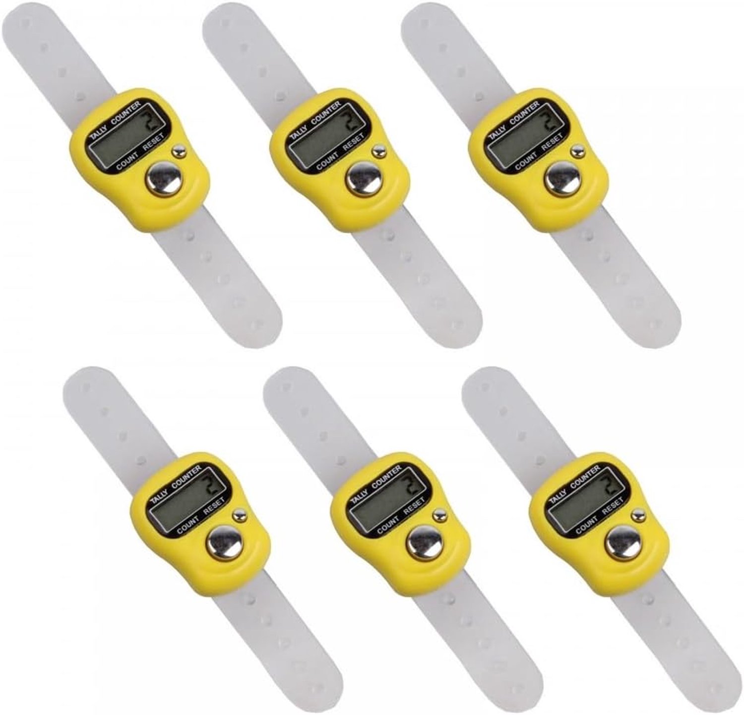 vingerteller 6 stuks - mini digitale vinger clicker - duurzaam ABS materiaal - energiebesparend - Vemera