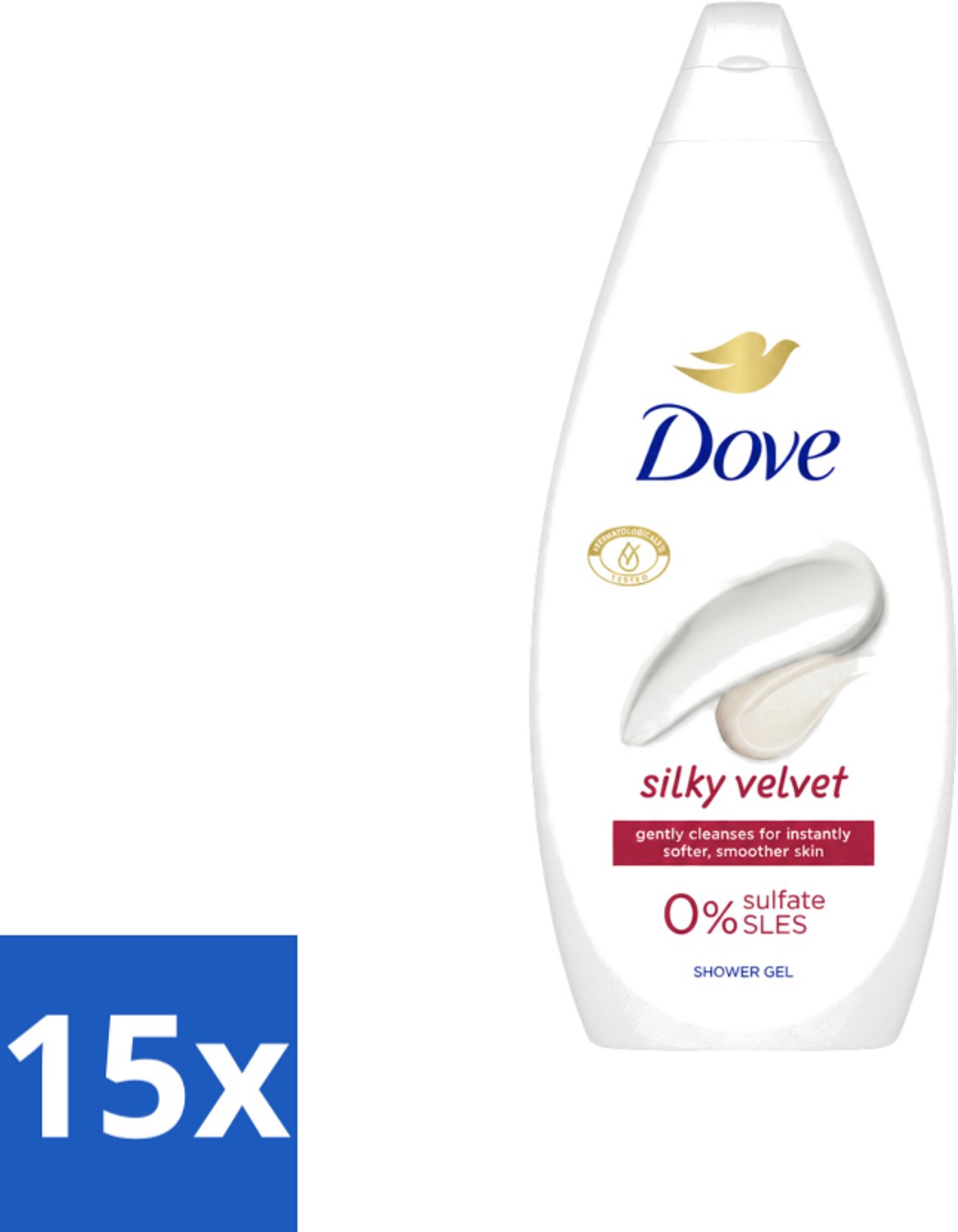 15 x Dove Douchecrème - Silky Velvet - 720 ml - Voordeelverpakking - 15 stuks