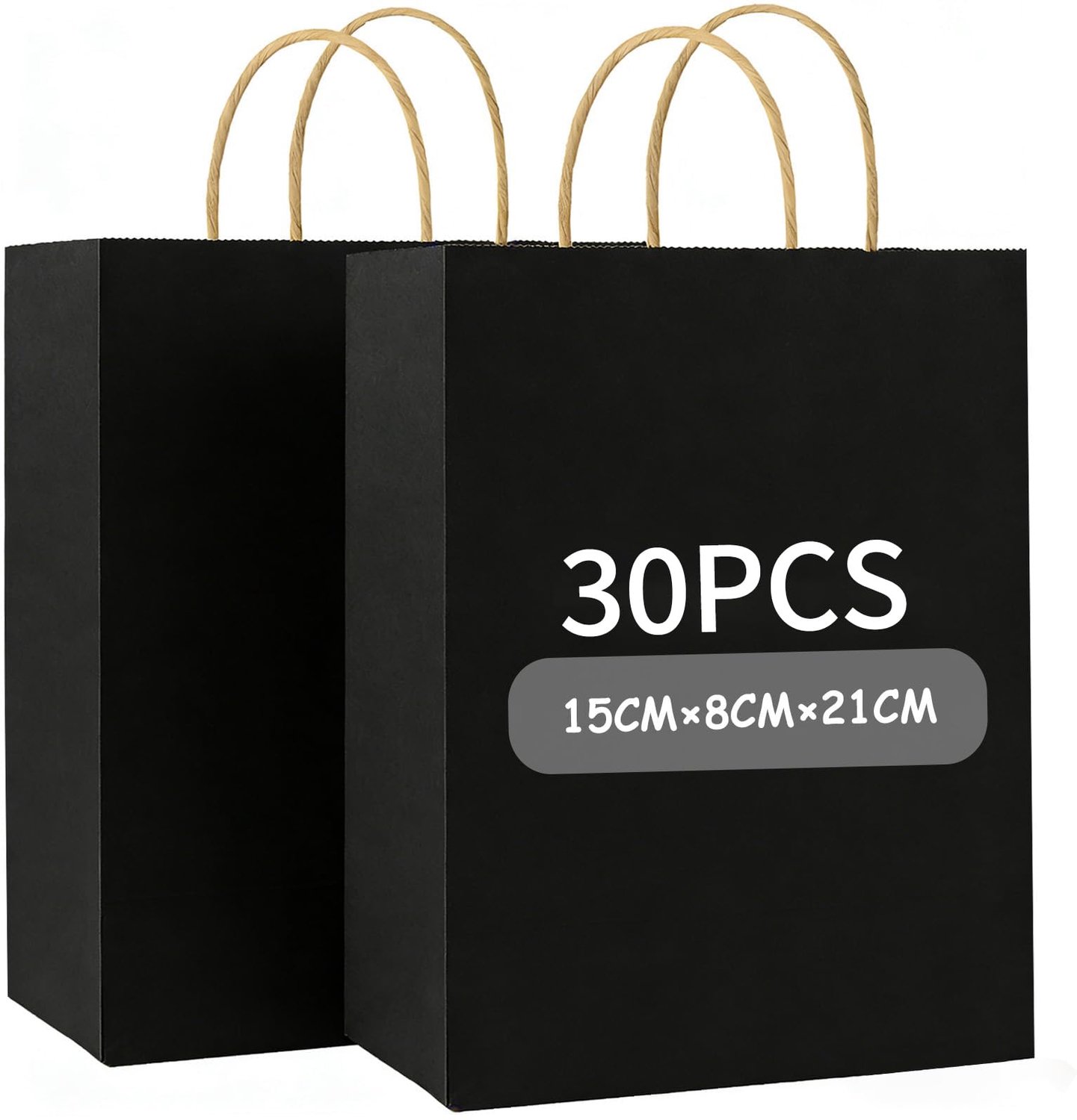 Set van 30 Zwarte Papieren Cadeauzakken