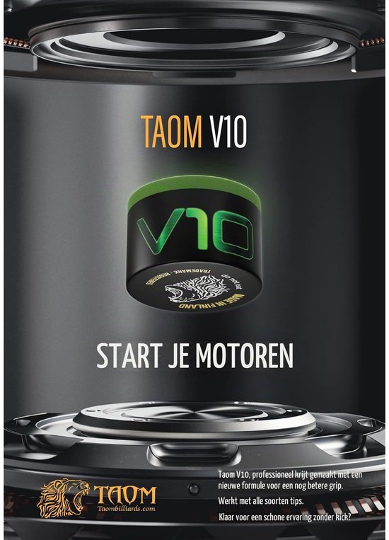 V10 Biljart Pool Keu Premium Krijtgroen — afbeelding 4