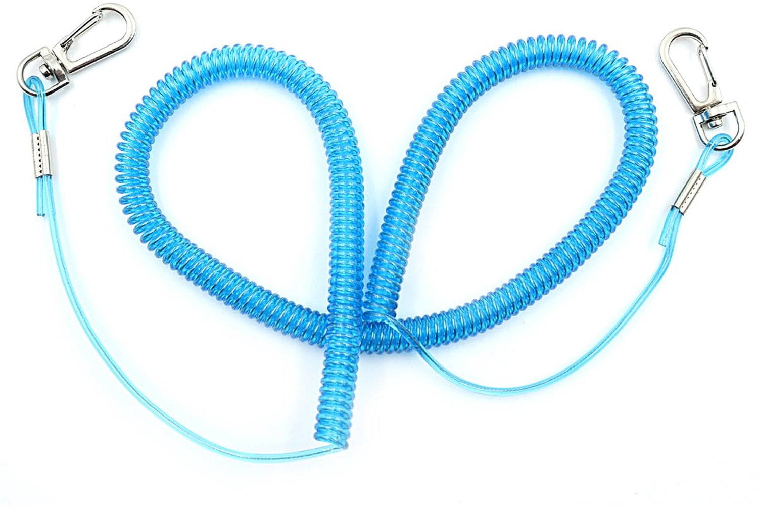 5 Meter Vislijn Lanyard - Retractable Coiled Tether met Carabiner