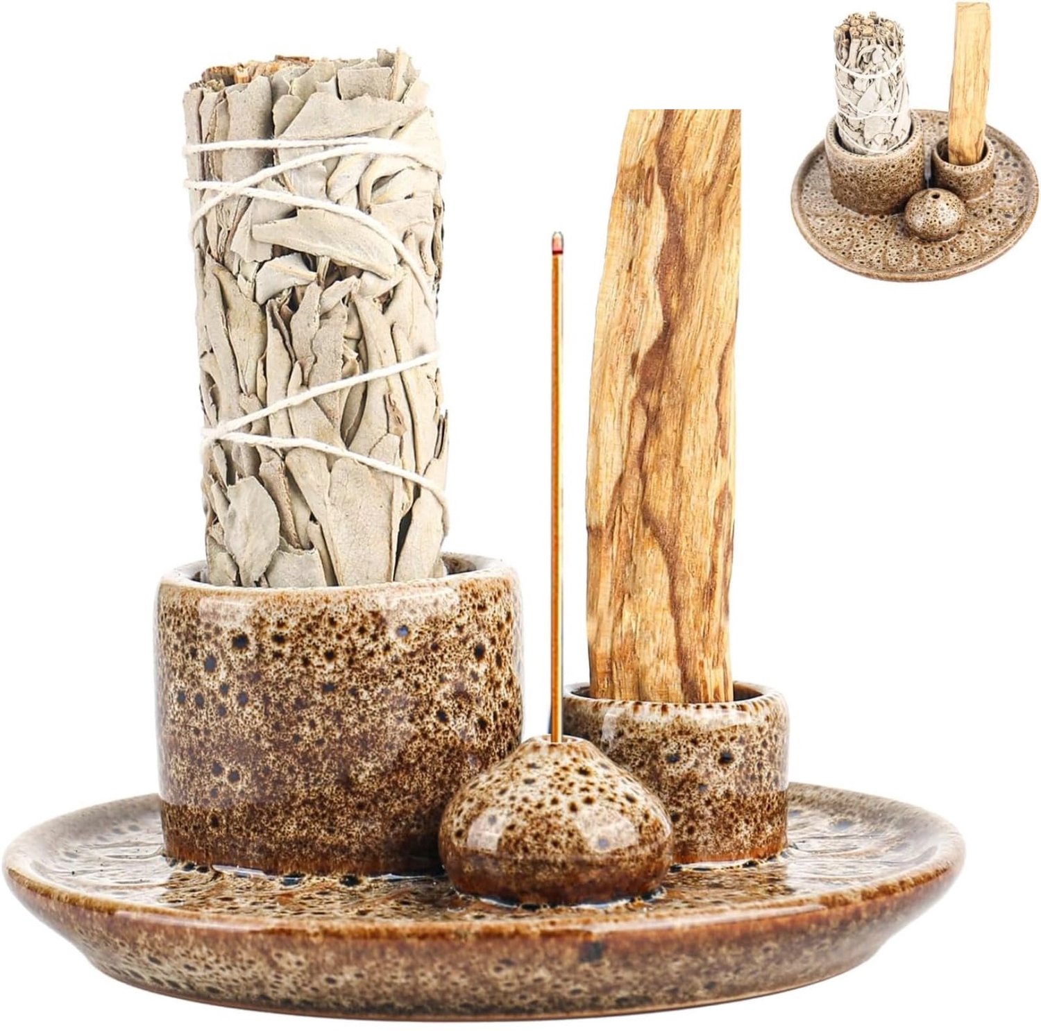Handgemaakte Keramische Incense Burner voor Palo Santo en Sticks