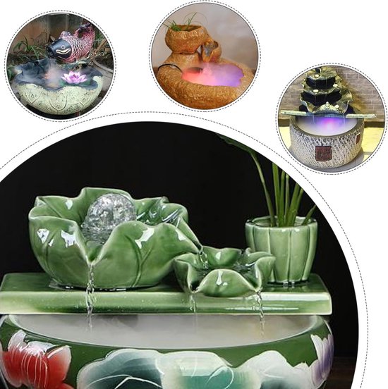 Vernevelaar, mini-nevelgenerator, ultrasone besproeier, mini-nevelmachine, 12 LED mistmaker waterfontein vijver mistmachine 12 LED driekleurengradiënt verstuiver binnen of buitenfontein — afbeelding 2