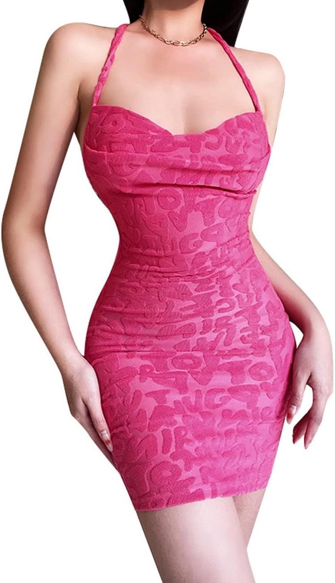 Clubjurk bodycon uitgesneden mini-jurk dames zomerjurken dames sexy spaghettiband