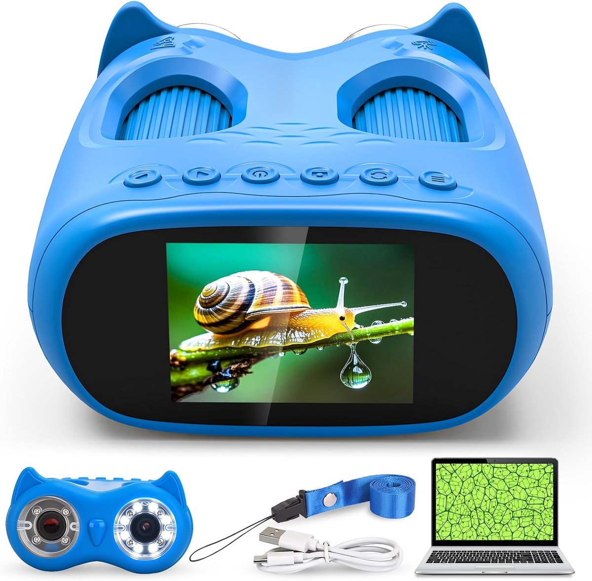 2-in-1 digitale microscoop en telescoop voor kinderen, 1000x draagbare zakmicroscoop voor kinderen, met 2,0 inch HD-scherm, fotofunctie en functies van de telescoop, voor