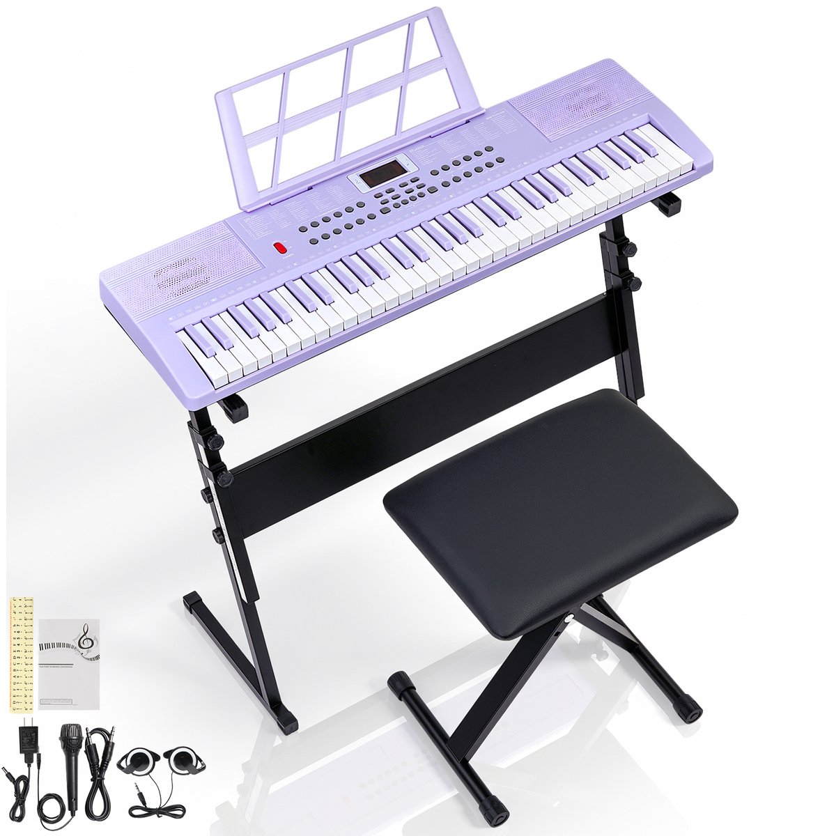 Digitale piano- GEP-110 - 61 toetsen - 200 klanken & 200 ritmes - Met standaard en bank