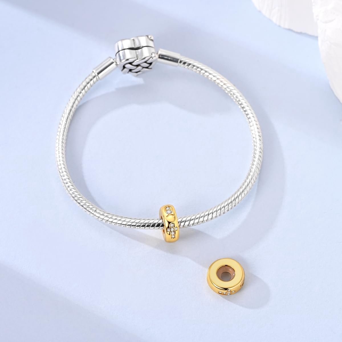 3pcs stopper kralen passen voor pandora armbanden, sterling zilver spacer charmes voor armbanden, hypoallergene kralen charme voor sieraden DIY geschenken — cadeau in Sieraden - foto 5