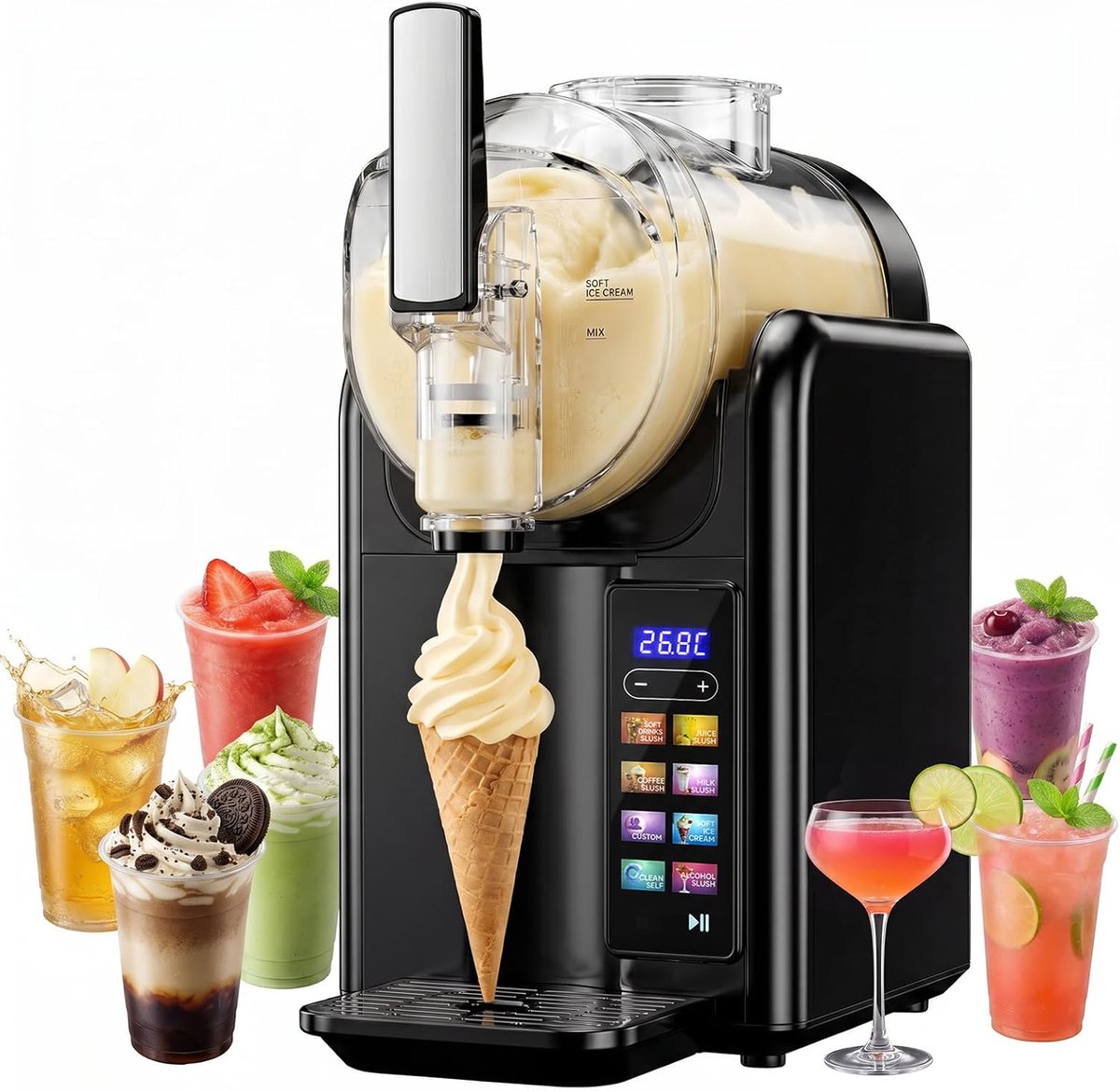 2 l, slushmachine, 7-in-1 granietmachine