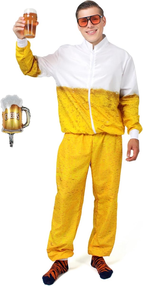 Pak jaren 80 - retro trainingspak voor heren, joggingpak voor Oktoberfest, themafeest, carnaval, vintage feestoutfit