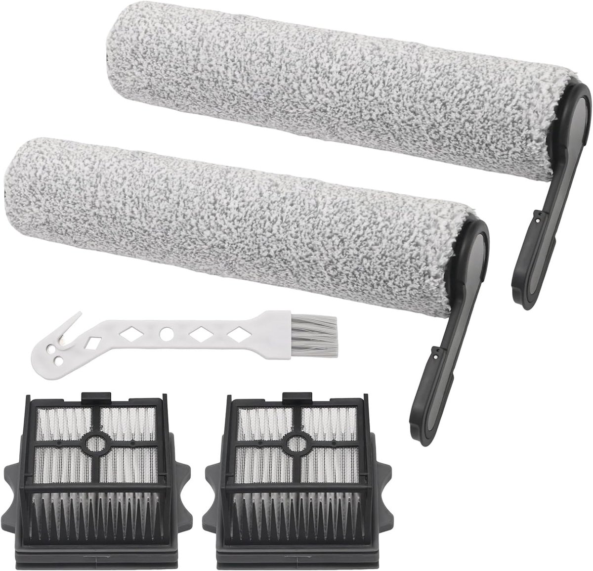 Vervanging voor Tineco Floor One S6/Switch S6/S7 Stretch Ultra/S9 Artist, 2 borstelrollen en 2 HEPA-filters, compatibel met i6/i5 Stretch modellen