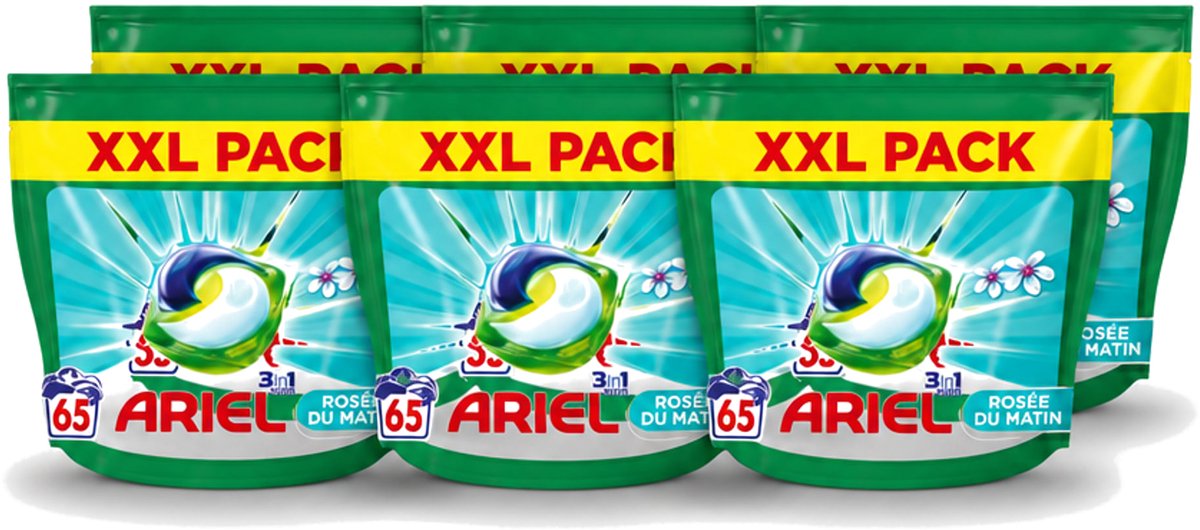 6 x Ariel – Pods 3in1 – Rosée du Matin – 1332 g – 65 wasbeurten - Voordeelverpakking - 6 stuks