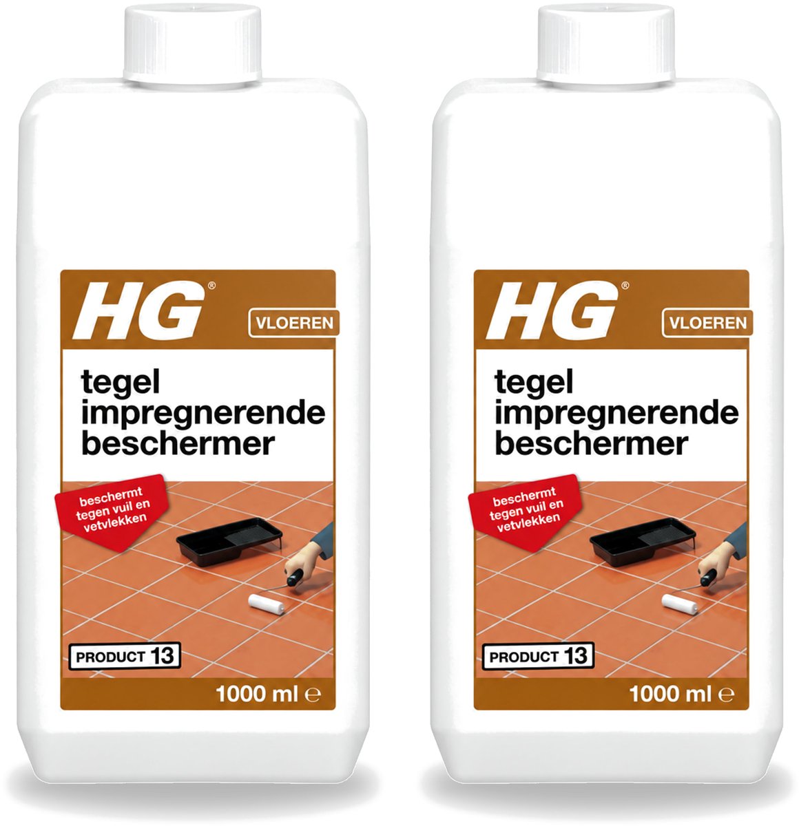 2 x HG - Vloeren - Tegel Impregnerende Beschermer - Beschermt Tegen Vuil & Vetvlekken - 1L - Voordeelverpakking - 2 stuks