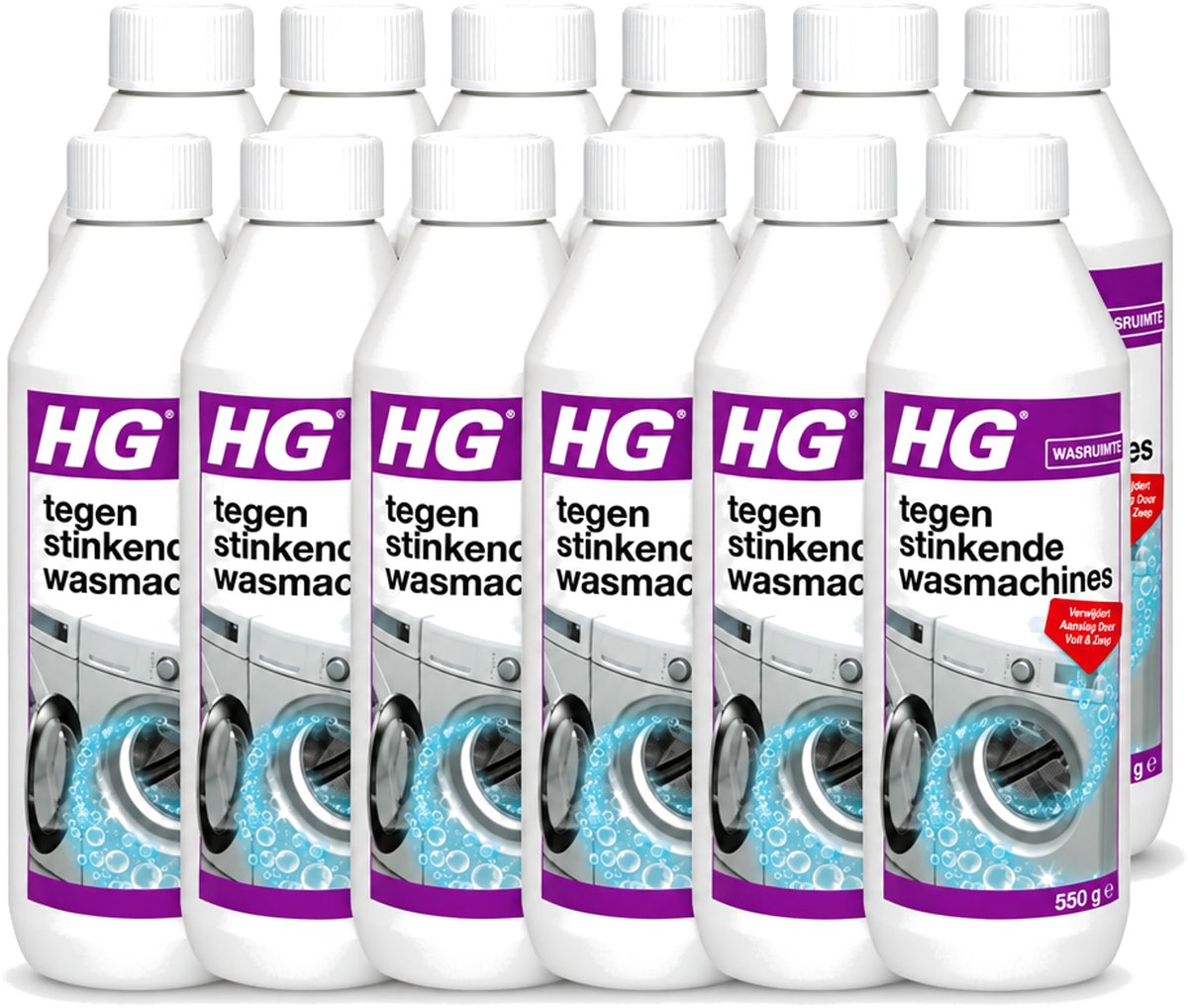 12 x HG - Tegen Stinkende Was - Verwijdert Aanslag Door Vuil & Zeep - 550 g - Voordeelverpakking - 12 stuks