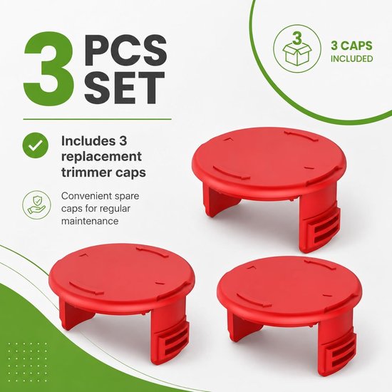 3 stuks spoelafdekking van ABS, compatibel met GE-CT 18/28 Li-Solo en GE-CT 18/28 Li TC-Solo, reserveonderdeel voor grastrimmer, Ø 7,5 cm, voor tuinonderhoud — afbeelding 4