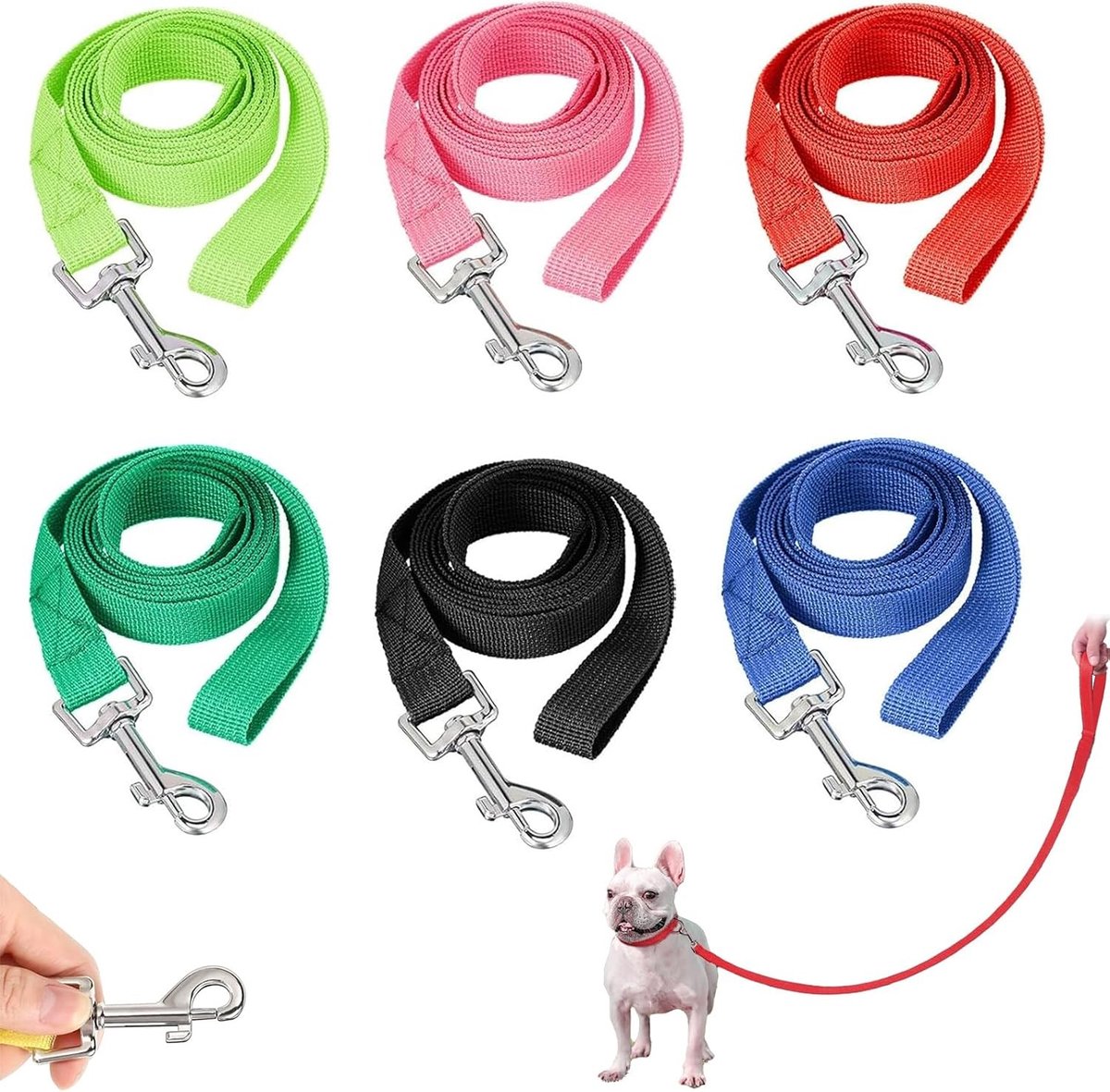 Multifunctionele Hondenriem - Zwart - 1,5 Meter - Duurzaam Nylon - Voor Middelgrote en Kleine Honden