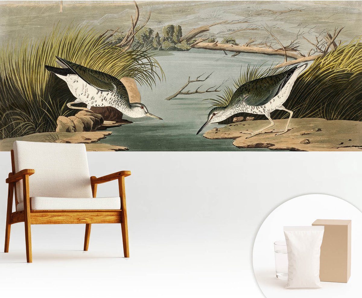 Wallfluent Fotobehang - Beige Vliesbehang - 250x104 cm - Een Vredig Landschap Fotobehang Vlies - Woonkamer behang Landschappen - Muurschildering - Woonkamer behang
