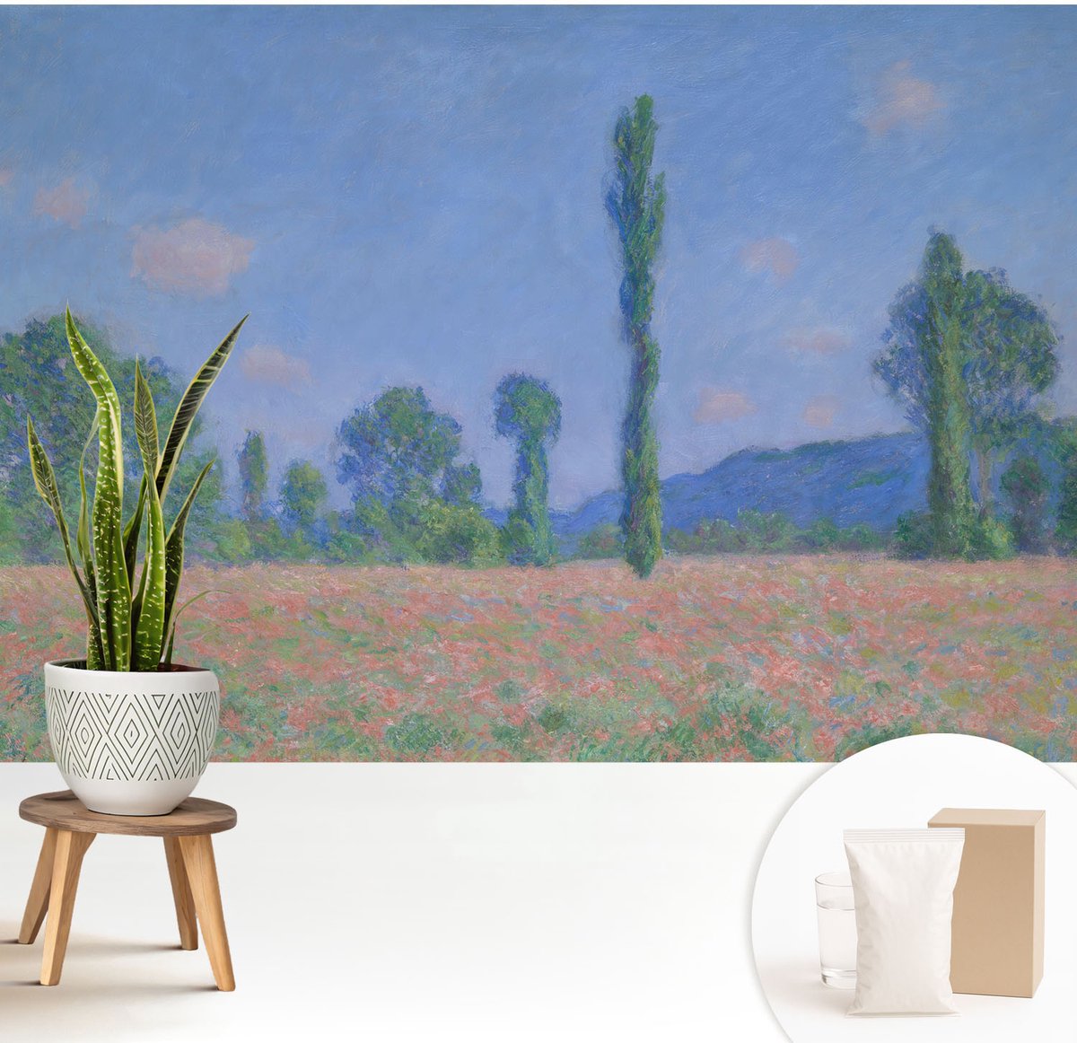 Wallfluent Fotobehang - Blauw Vliesbehang - 208x146 cm - De Charme Van De Natuur Muurschildering - Slaapkamer behang Landschappen - Fotobehang Vlies - Gang behang