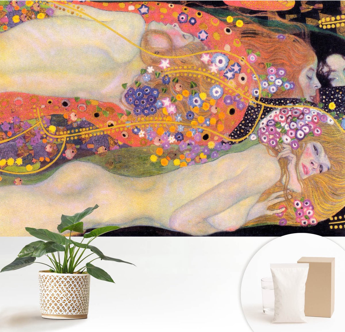 Wallfluent Fotobehang - Geel Vliesbehang - 152x104 cm - Bloemarrangement Muurschildering - Gang behang Deel - Fotobehang Vlies - Slaapkamer behang