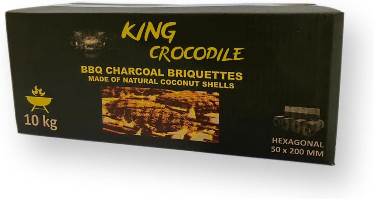 SnelShoppen - Kokosnoot Houtskool met Lange Brandduur, Hexagonale Grillkool, Weinig As, Laag Rookontwikkeling, Duurzame Natuurlijke Kool, Professionel