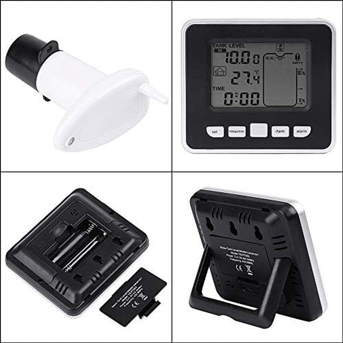 Niveausensor, vloeistofniveausensor Ultrasone watertank Vloeistofdiepte niveaumetersensor met temperatuurweergave