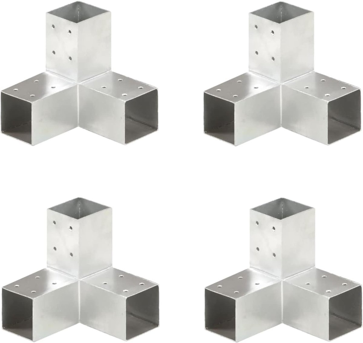 Palen in Y-vorm 4 stuks verzinkt metaal 71 x 71 mm, ijzerwaren, barrières en hekken, palen en assen voor hekken -145458